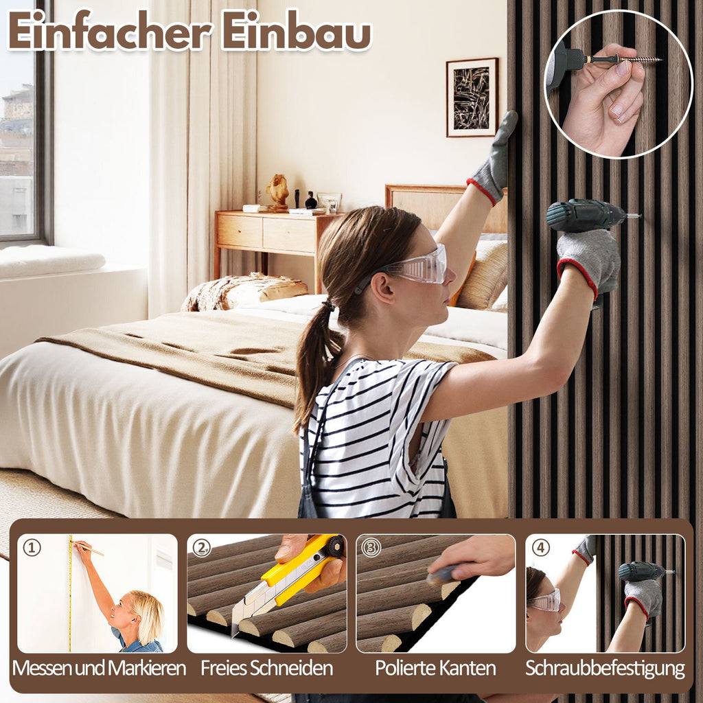 Cosmo Go Akustikpaneele Holz Halbrund Wandpaneele 120x60cm