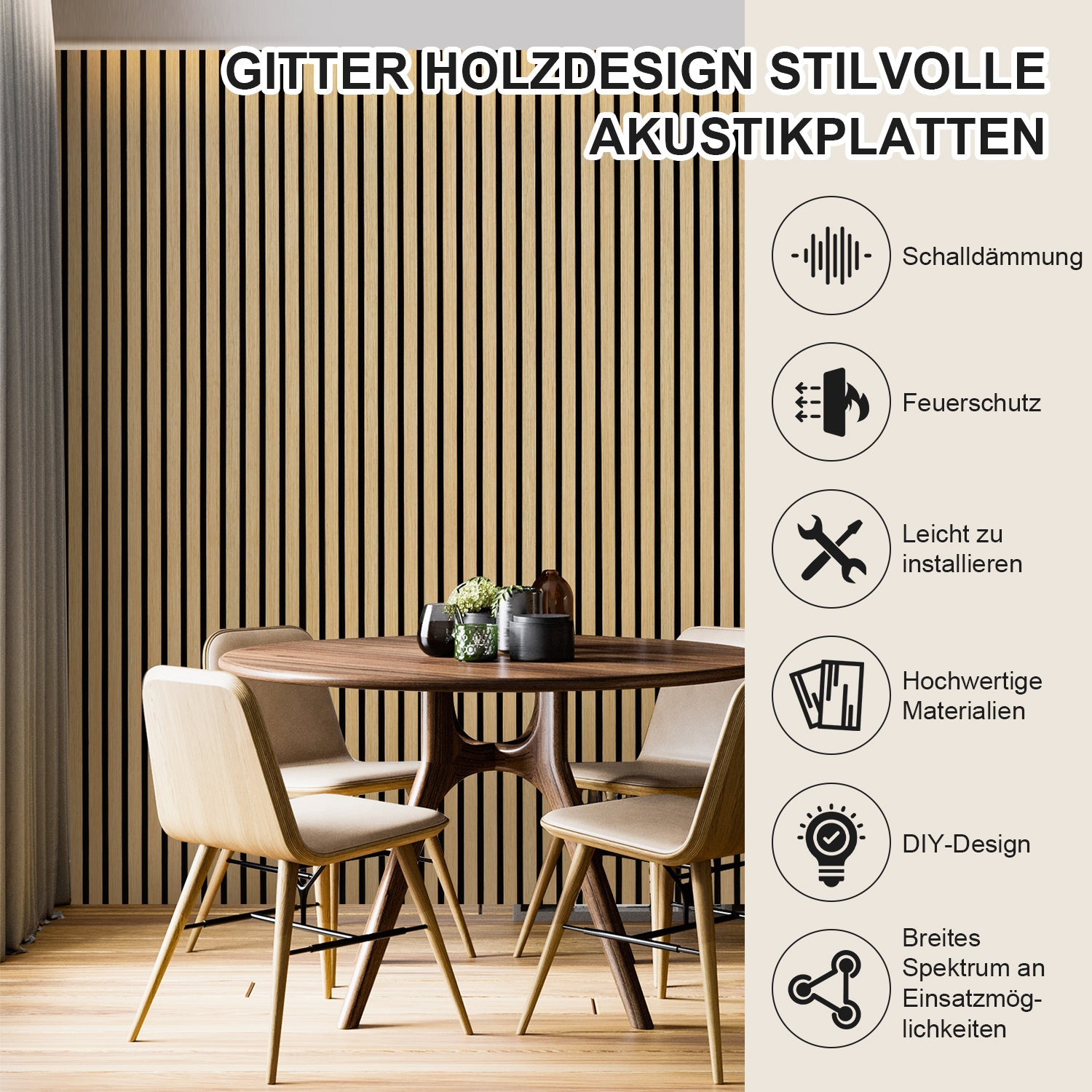 Cosmo Go Akustikpaneele Holz Wandpaneele 120x60cm