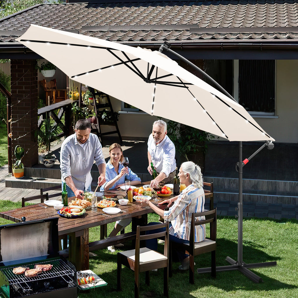 Cosmo Go Ampelschirm 3m/3.5m mit Solar LED