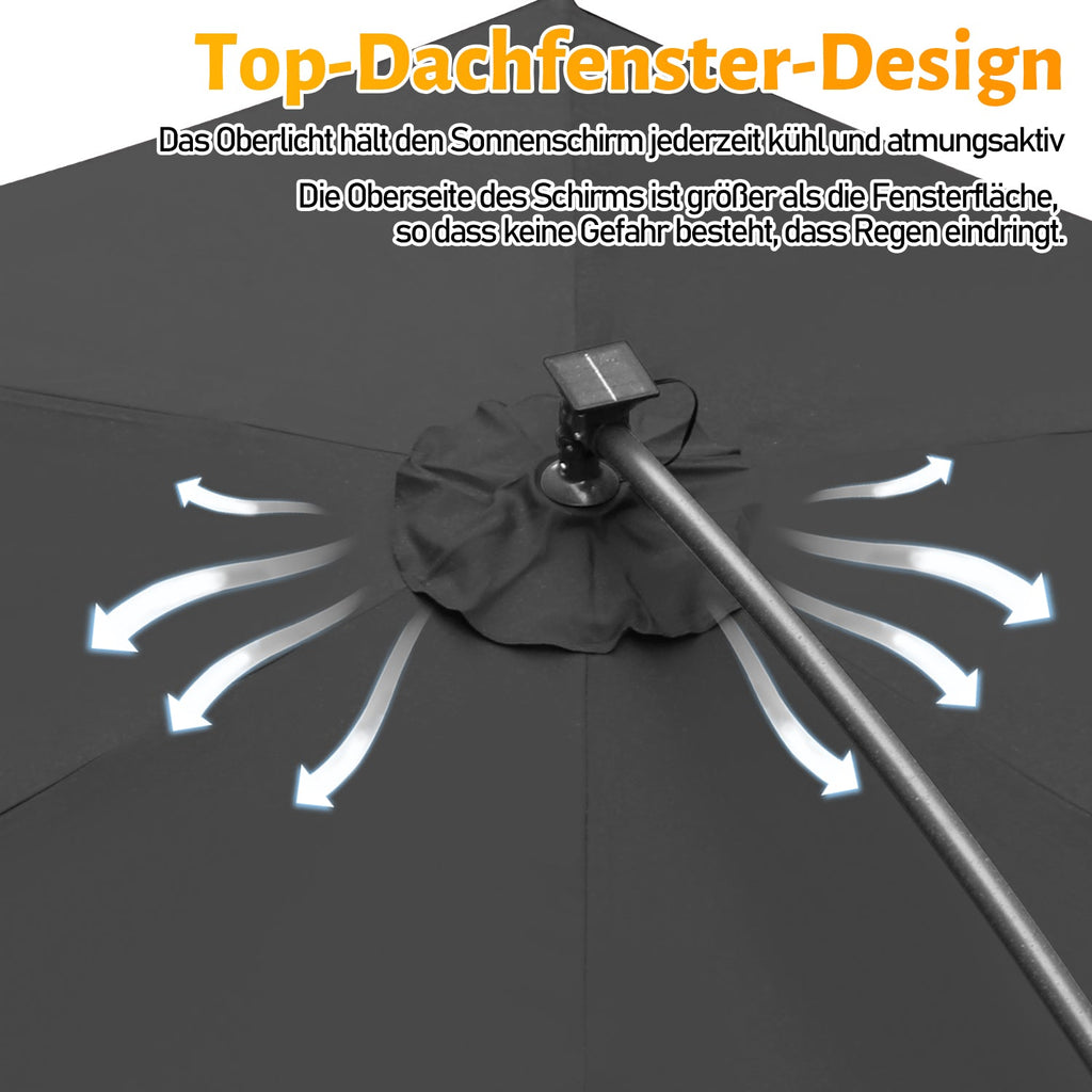 Cosmo Go Ampelschirm Ø3.5m Ø3m Garten