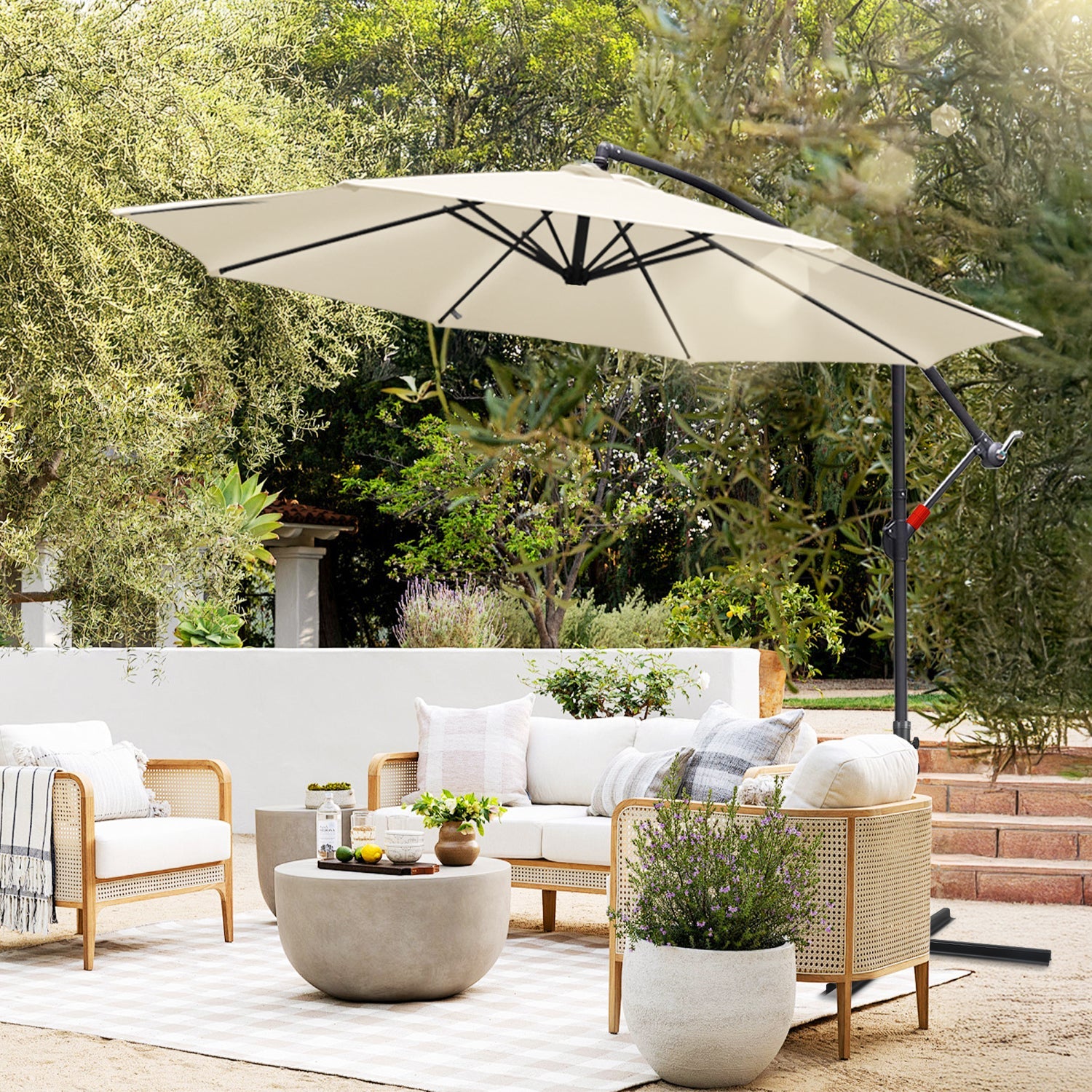 Cosmo Go Ampelschirm Ø3.5m Ø3m Garten