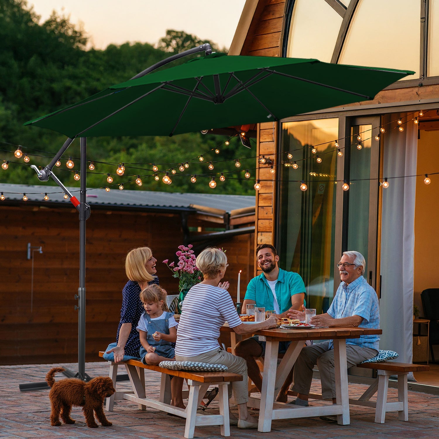 Cosmo Go Ampelschirm Ø3.5m Ø3m Garten