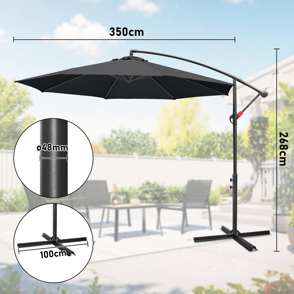 Cosmo Go Ampelschirm Ø3.5m Ø3m Garten