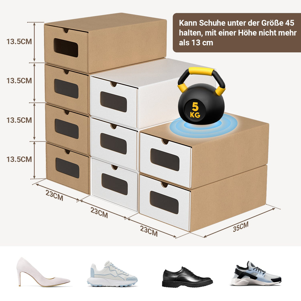 Cosmo Go Aufbewahrungsboxen Pappe mit Sichtfenster & Schublade 10er Set