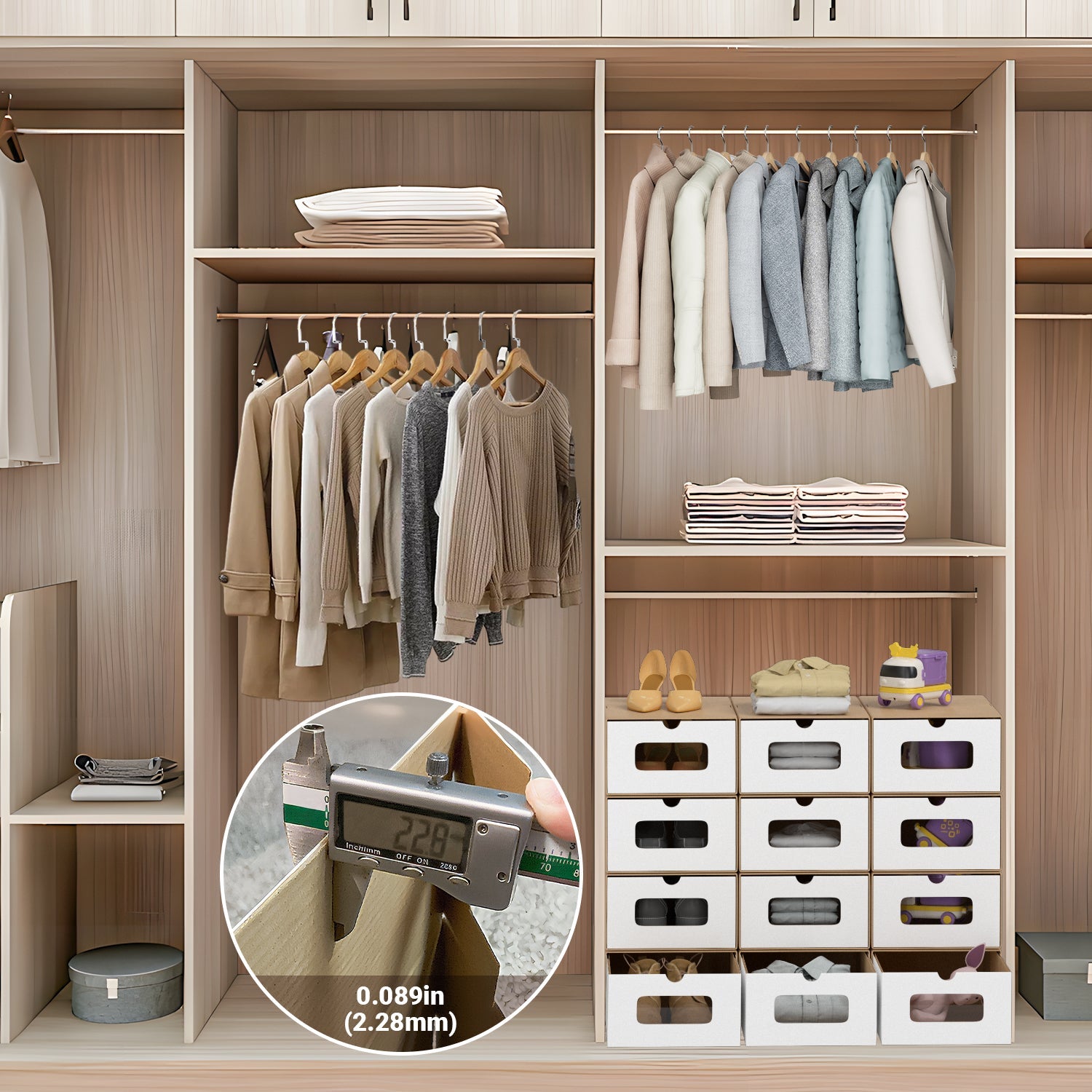 Cosmo Go Aufbewahrungsboxen Pappe mit Sichtfenster & Schublade 10er Set