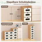 Cosmo Go Aufbewahrungsboxen Pappe mit Sichtfenster & Schublade 10er Set