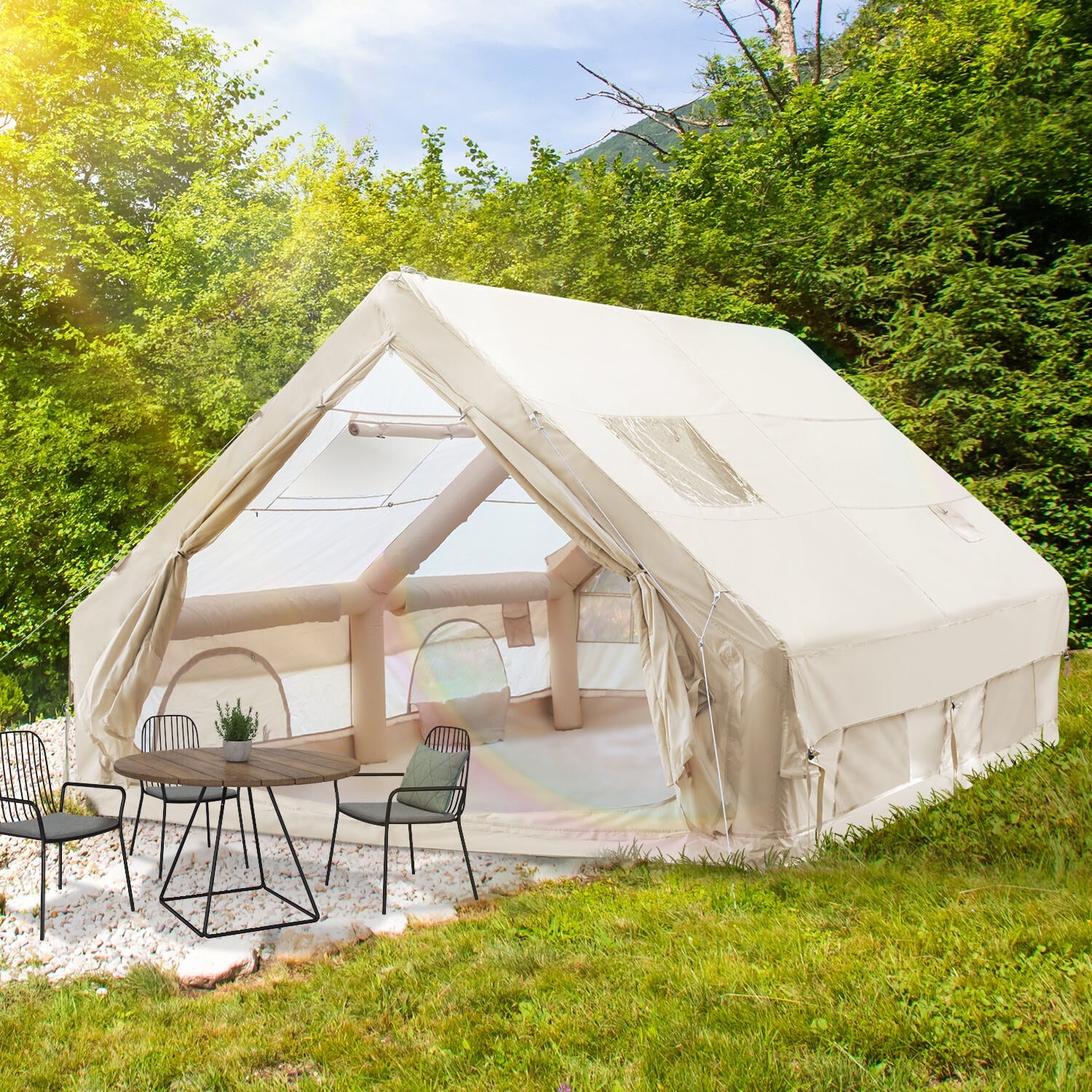 Cosmo Go Aufblasbares Campingzelt mit Dachfenster 12㎡