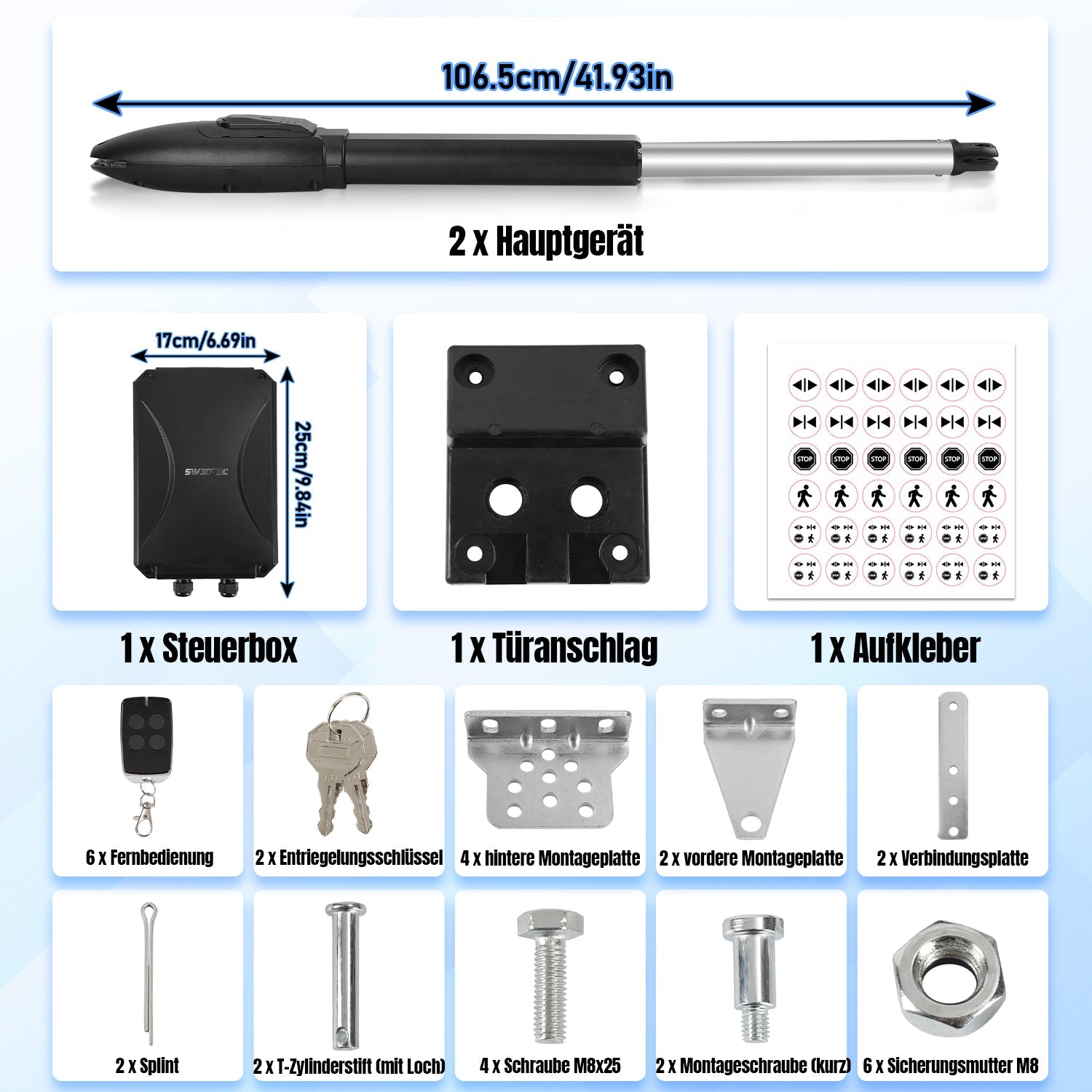 Cosmo Go Automatischer Flügeltorantrieb Doppelflügeltorantrieb 600kg