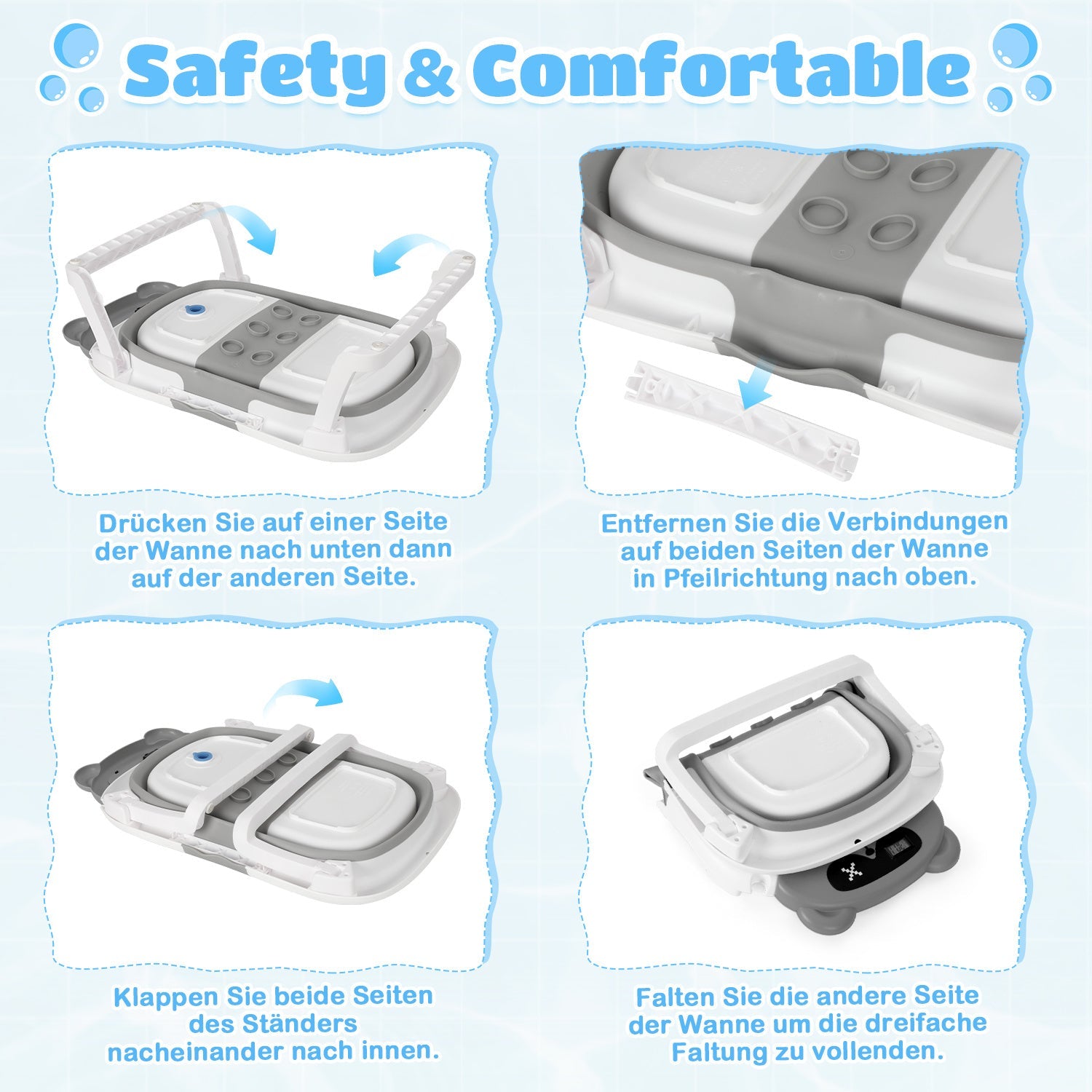 Cosmo Go Baby Badewanne Faltbare mit Badematte