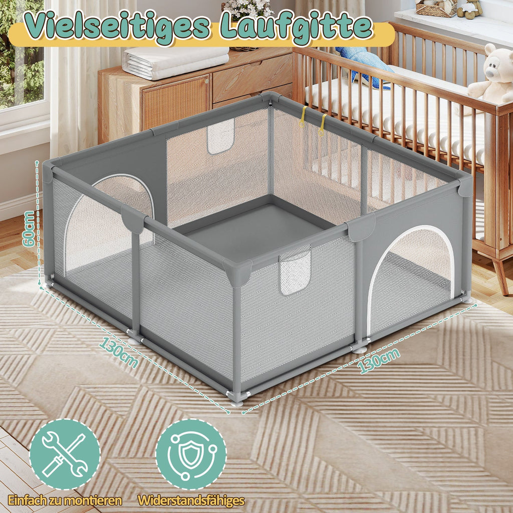 Cosmo Go Baby Laufstall Laufgitter Faltbar 130x130cm/150x180cm