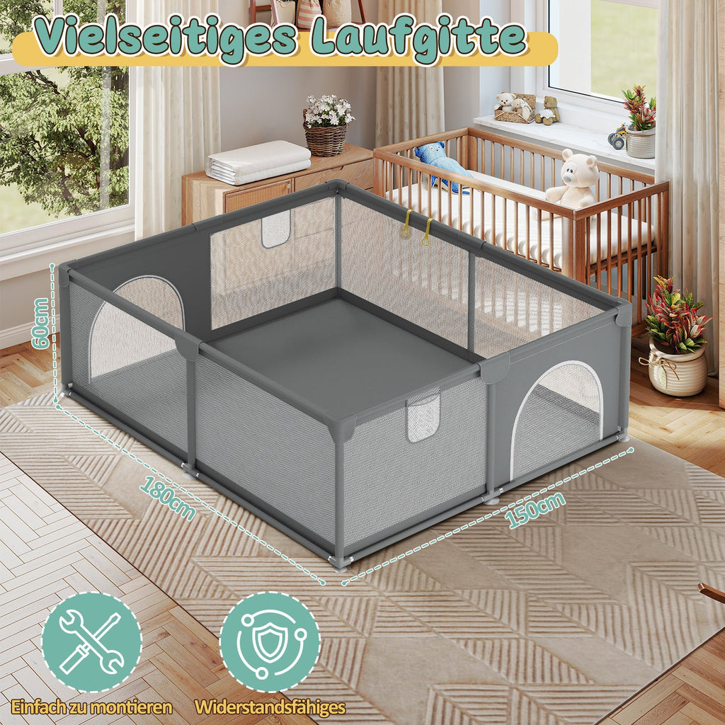 Cosmo Go Baby Laufstall Laufgitter Faltbar 130x130cm/150x180cm