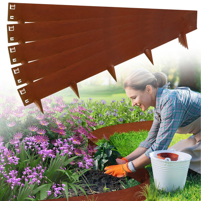 Cosmo Go Rasenkante Metall Beetumrandung mit Dornen 15cm/18cm Rost Corten Hover Image