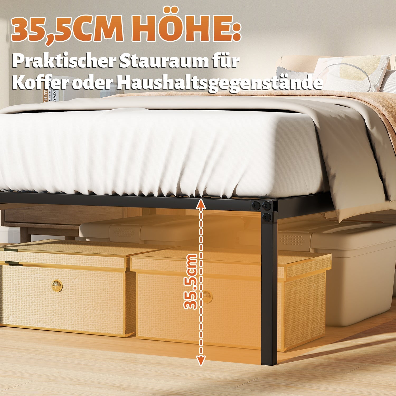 Cosmo Go Bettgestell Faltbar Bettrahmen 90x200cm