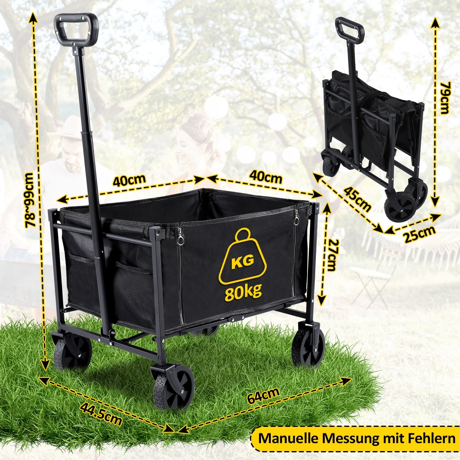 Cosmo Go Faltbar Bollerwagen Transportwagen 60L