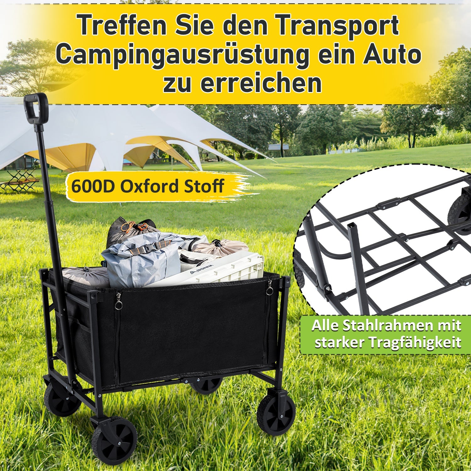 Cosmo Go Faltbar Bollerwagen Transportwagen 60L