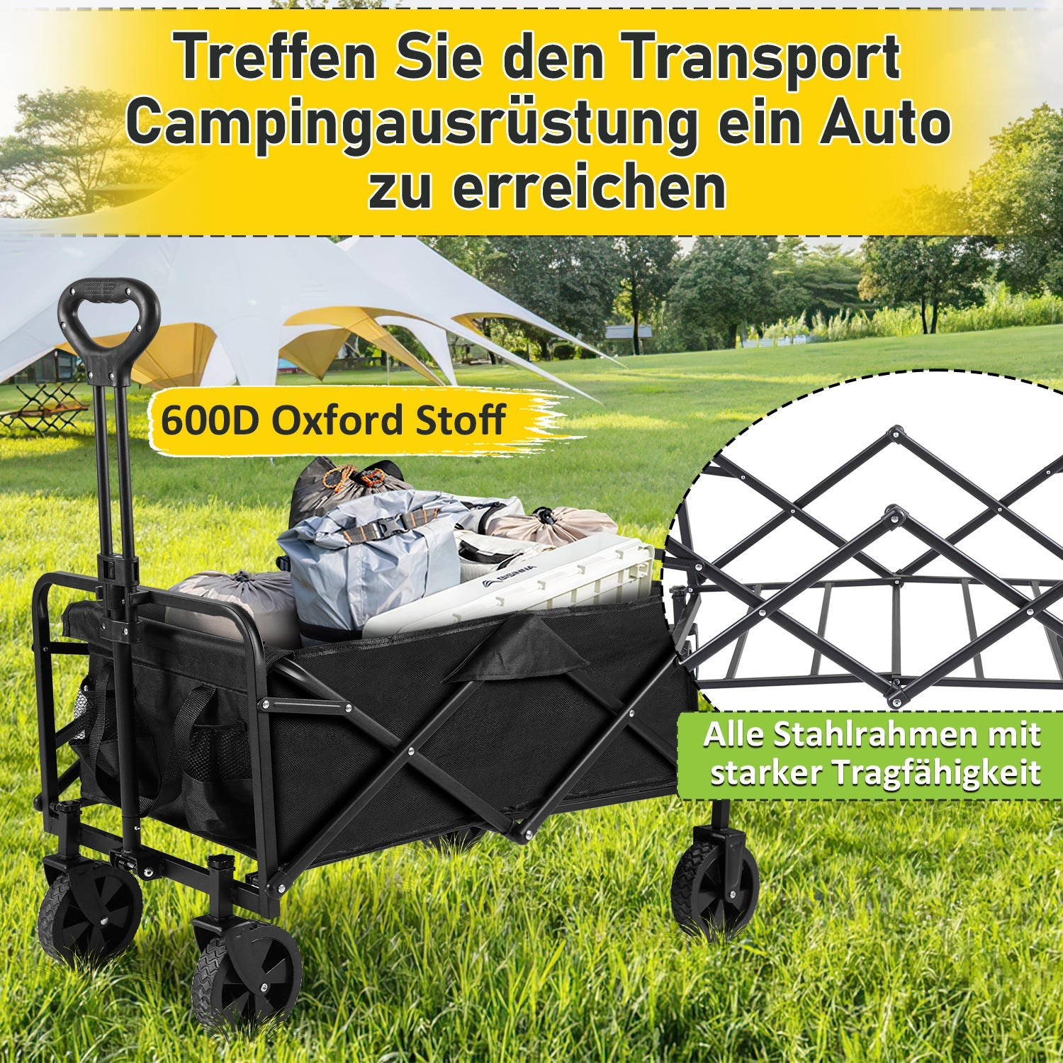 Cosmo Go Bollerwagen Transportwagen Faltbar 60L