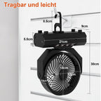 Cosmo Go Camping ventilator mit Haken & LED-Laterne 20000mAh