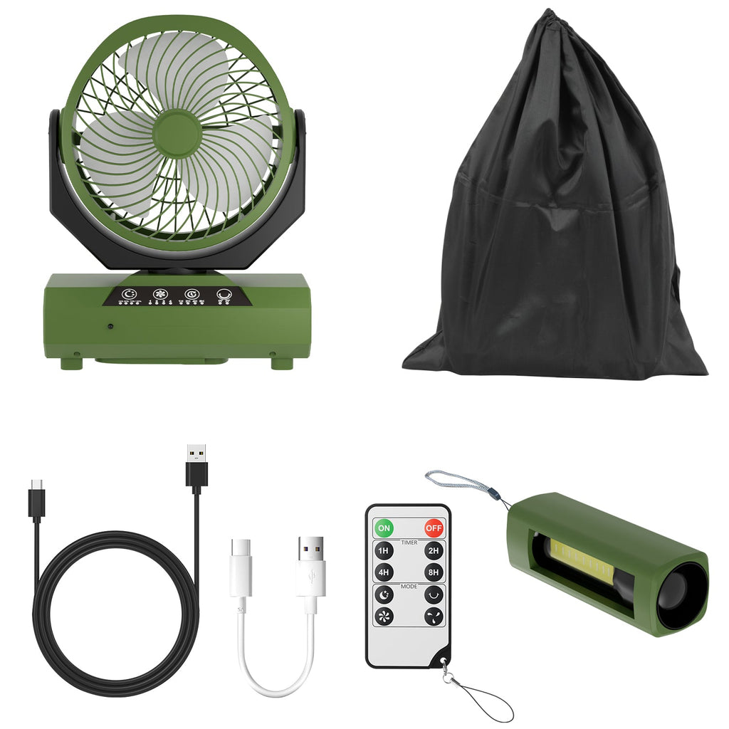 Cosmo Go Camping ventilator mit Haken & LED-Laterne 20000mAh