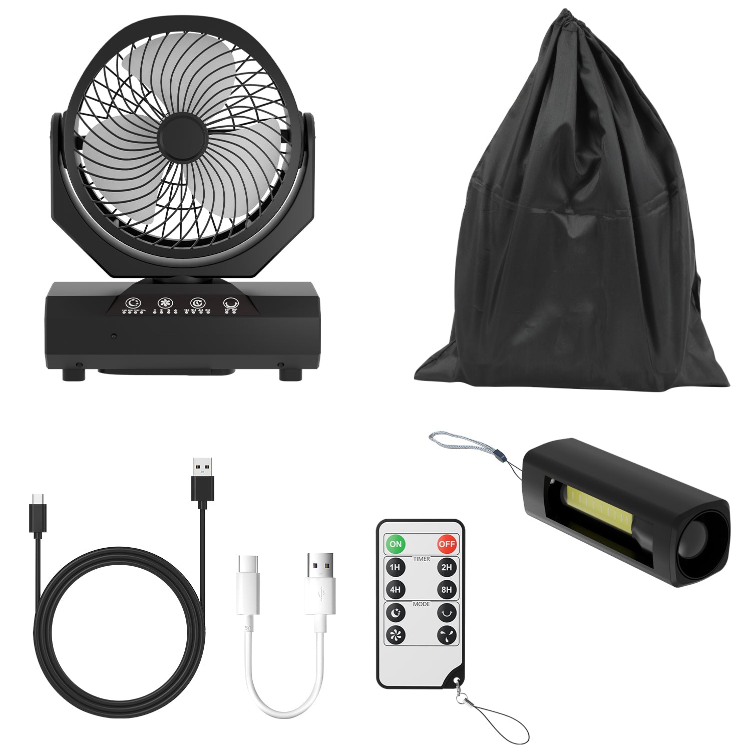 Cosmo Go Camping ventilator mit Haken & LED-Laterne 20000mAh