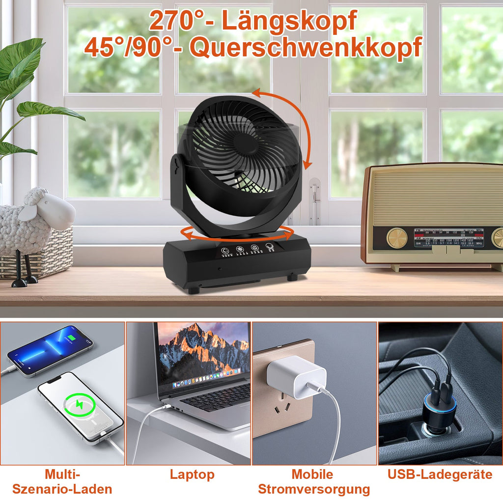 Cosmo Go Camping ventilator mit Haken & LED-Laterne 20000mAh