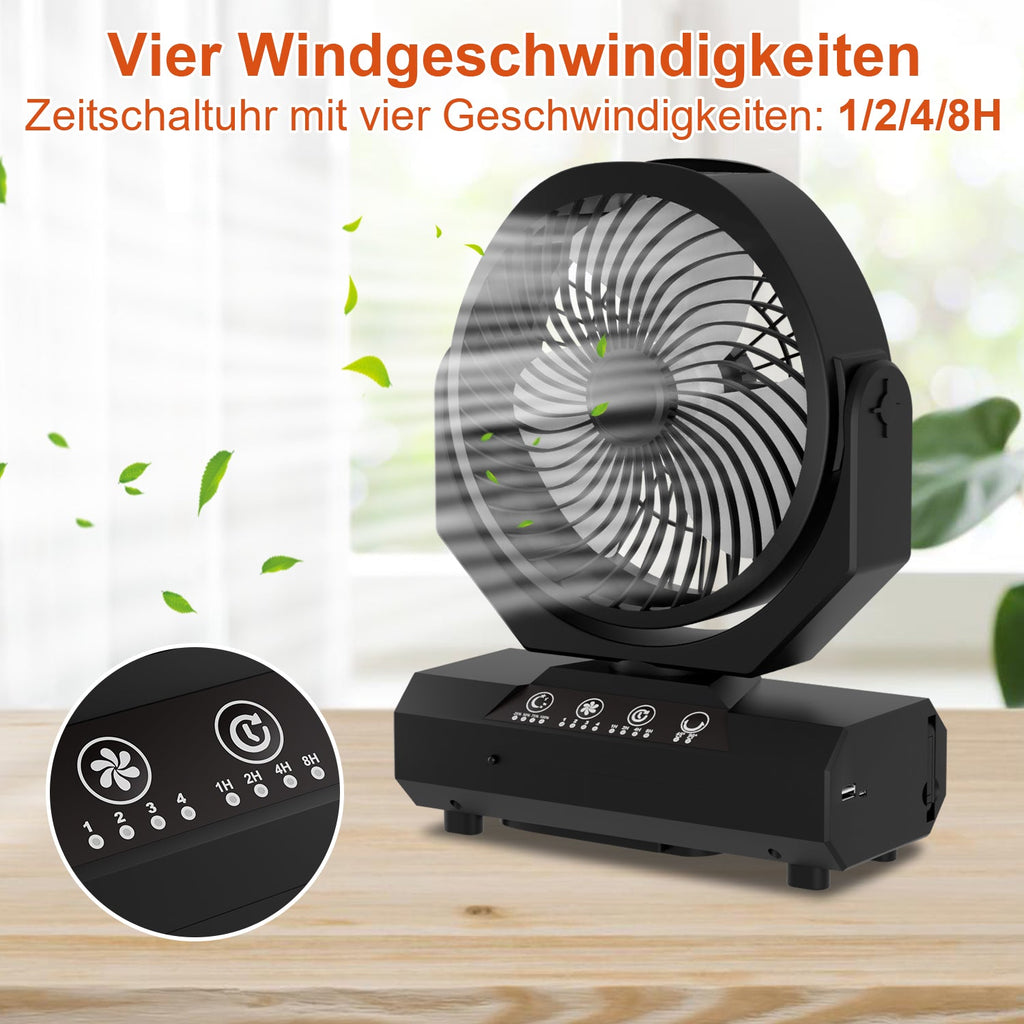 Cosmo Go Camping ventilator mit Haken & LED-Laterne 20000mAh