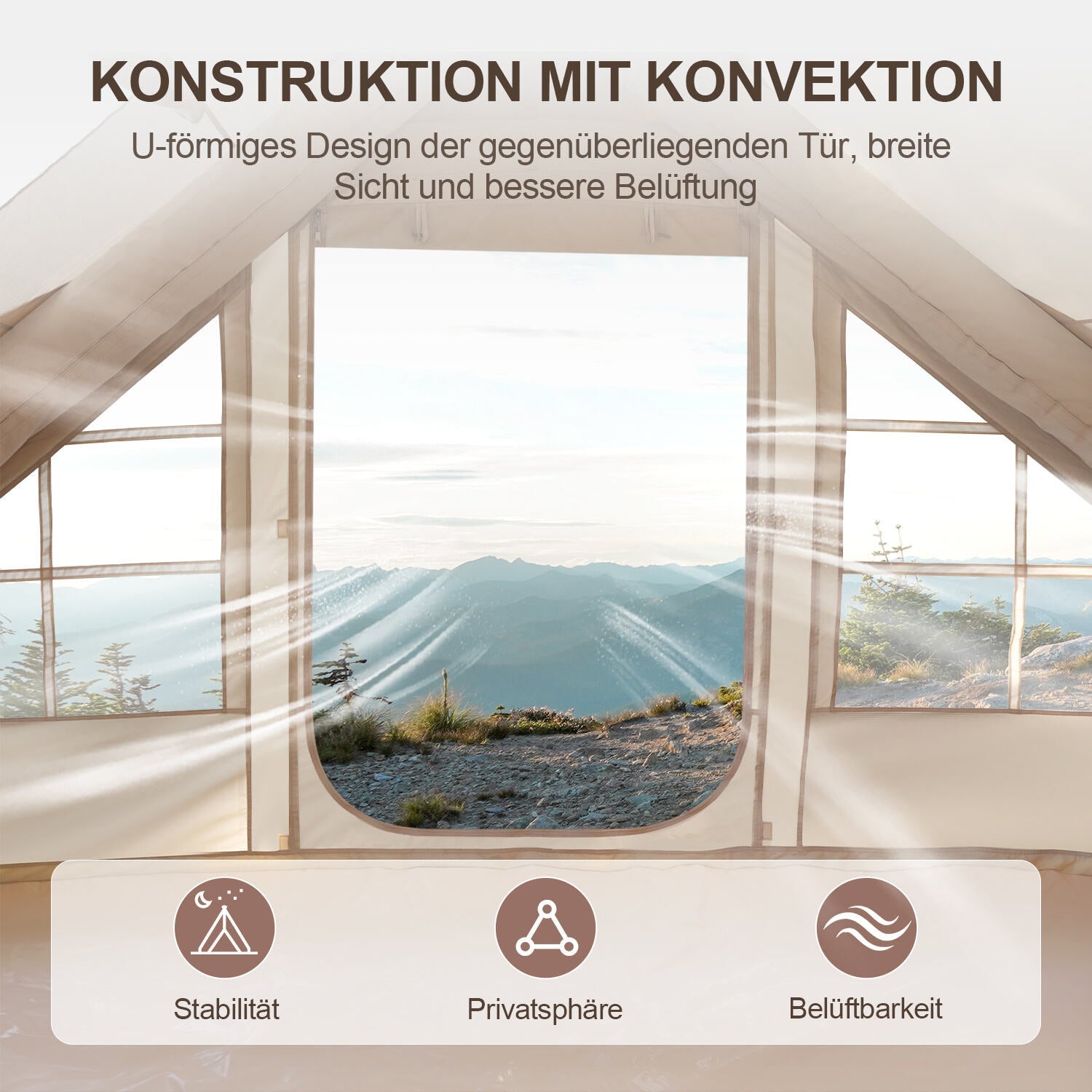 Cosmo Go Aufblasbares Campingzelt mit Dachfenster 6.3㎡