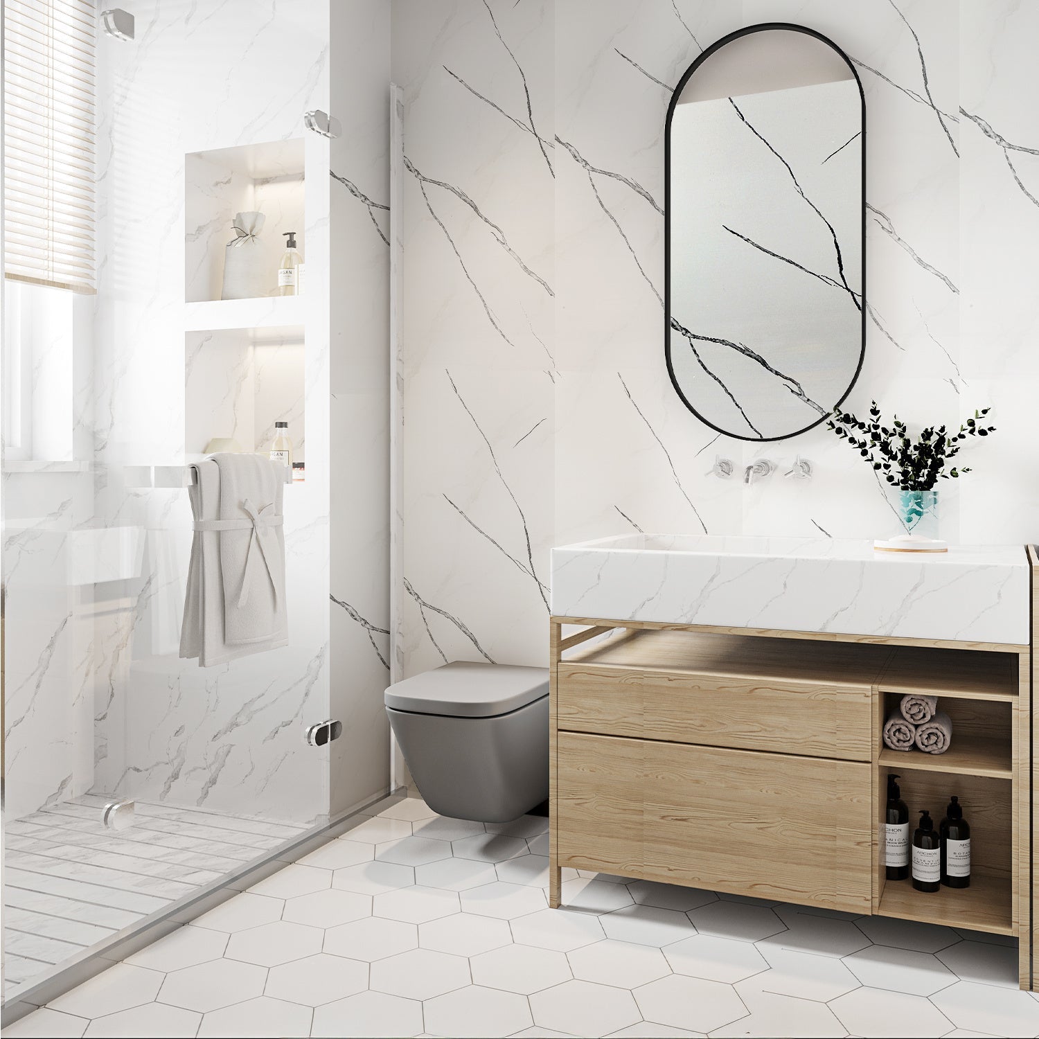 Cosmo Go Wandpaneele Dekorationsplatten Marmor 120x60cm 4x