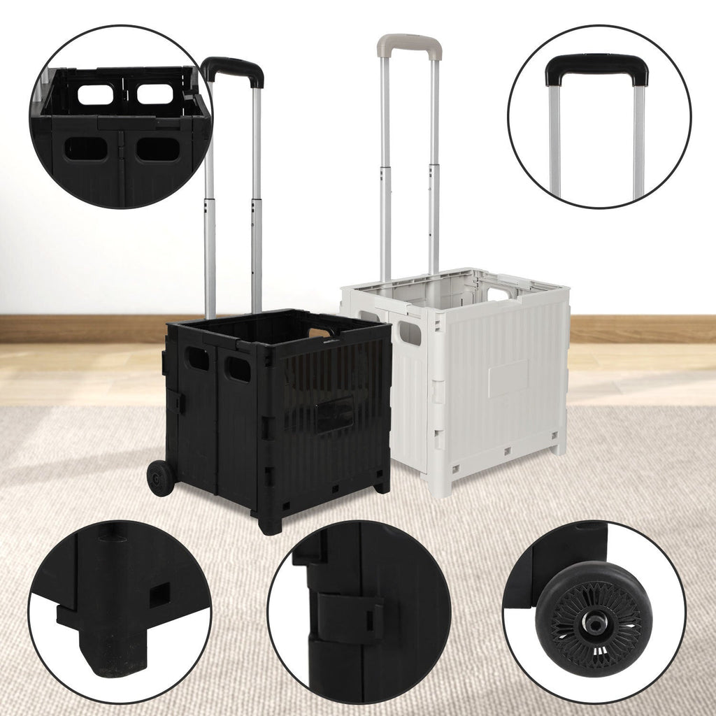 Cosmo Go Klappbarer Einkaufswagen 45L/50L mit Deckel