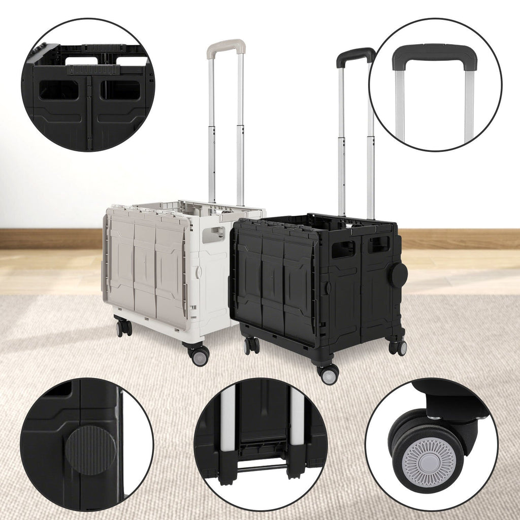 Cosmo Go Klappbarer Einkaufswagen 45L/50L mit Deckel