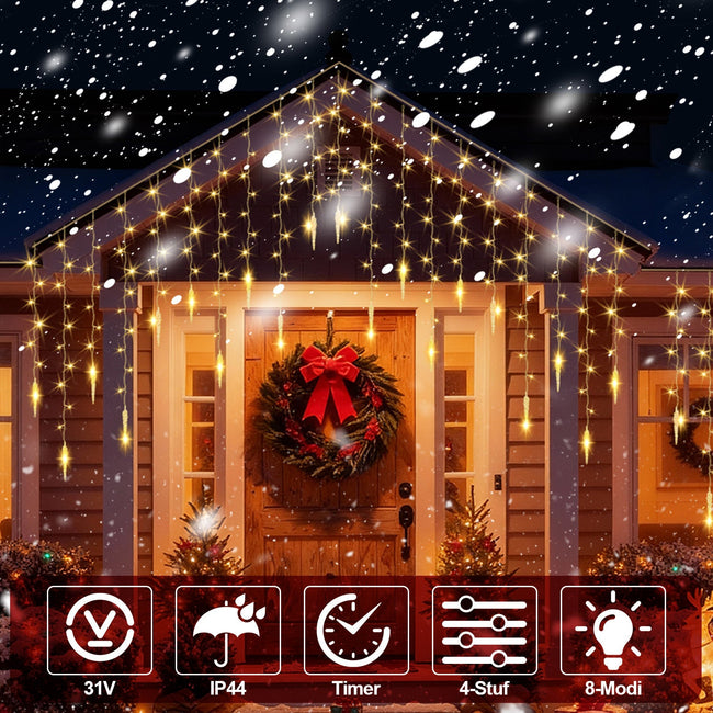 Cosmo Go Eiszapfen Eisregen Lichterkette mit Fernbedienung 10m/15m Main Image