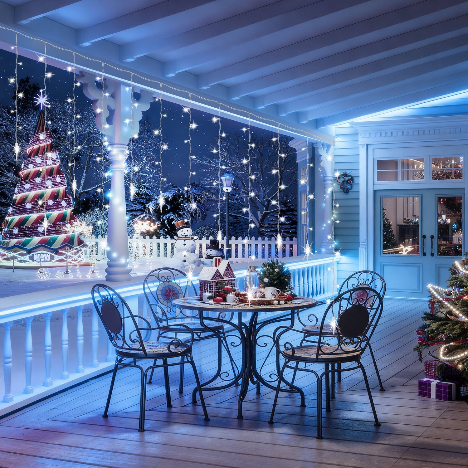 Cosmo Go Eiszapfen Eisregen Lichterkette mit Fernbedienung 10m/15m