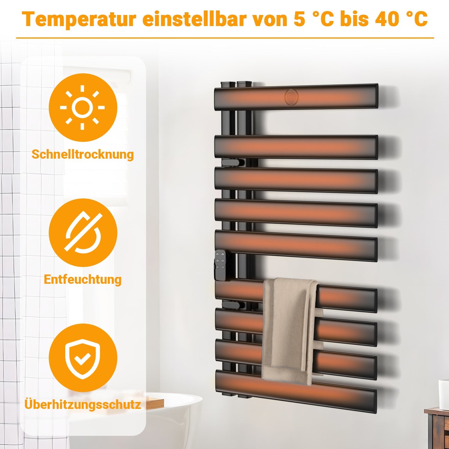 Cosmo Go Elektrisch Handtuchhalter Badheizkörper Wandbehang 425W