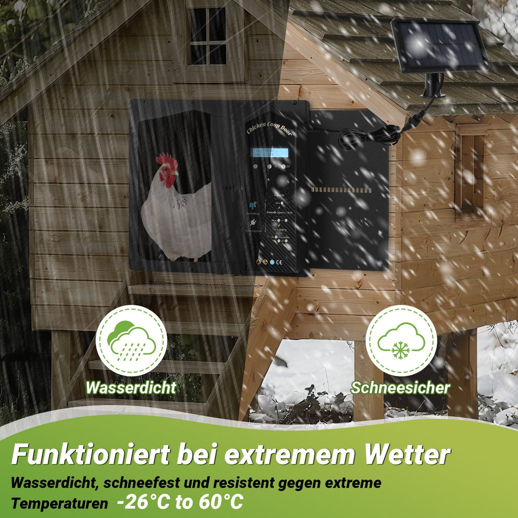 Cosmo Go Automatische Hühnerklappe Solar mit Lichtsensor Fernbedienung