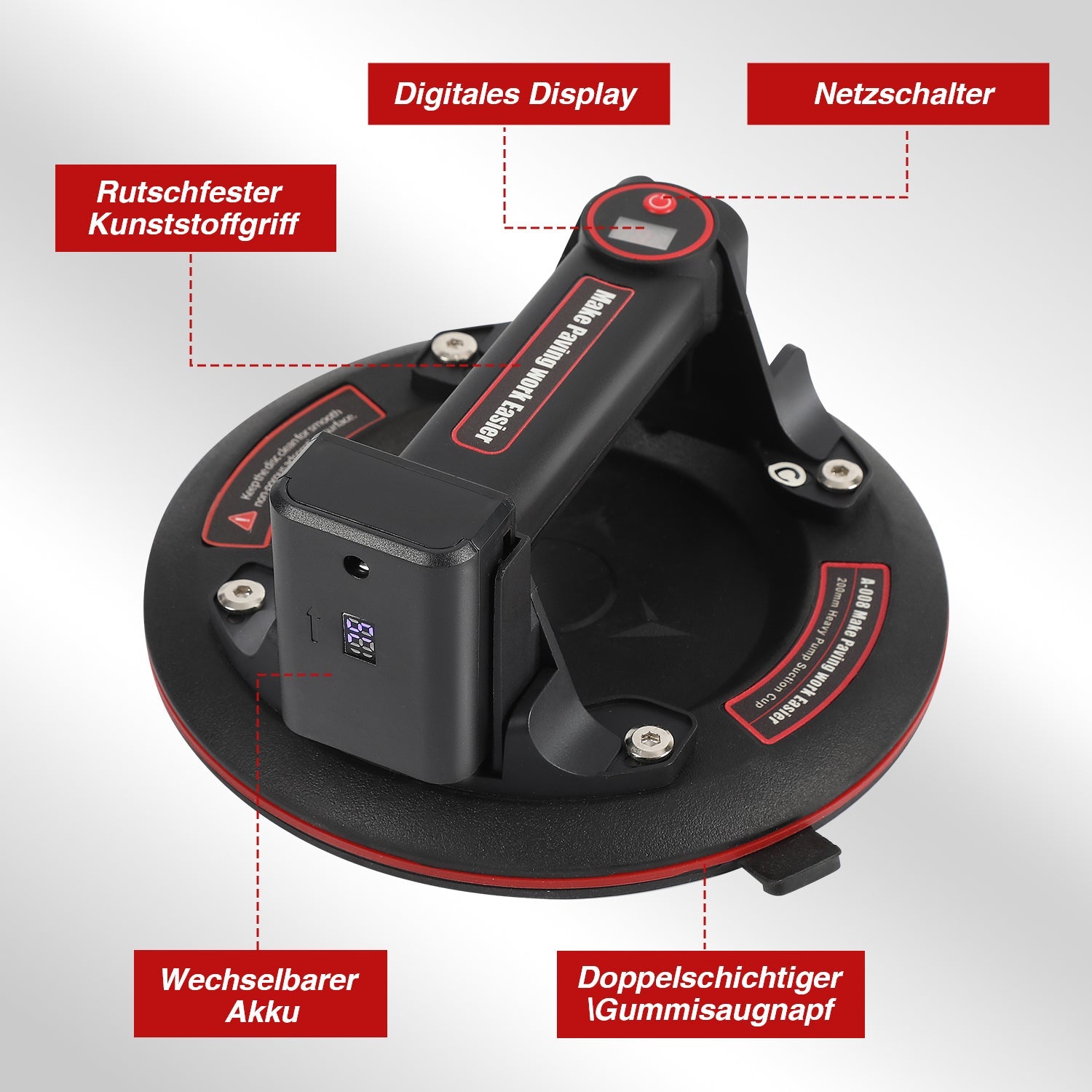Cosmo Go Elektrischer Vakuumheber 8 Zoll Tragkraft 200kg