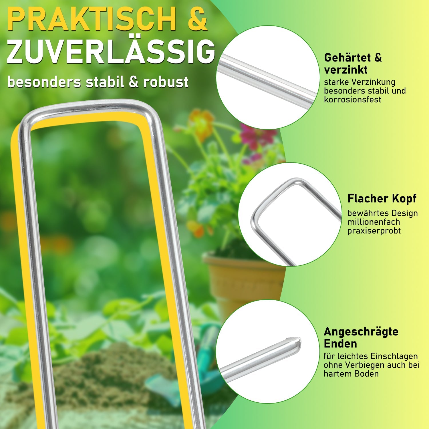 Cosmo Go Erdanker Bodenanker aus Verzinkt 50 Stück/100 Stück