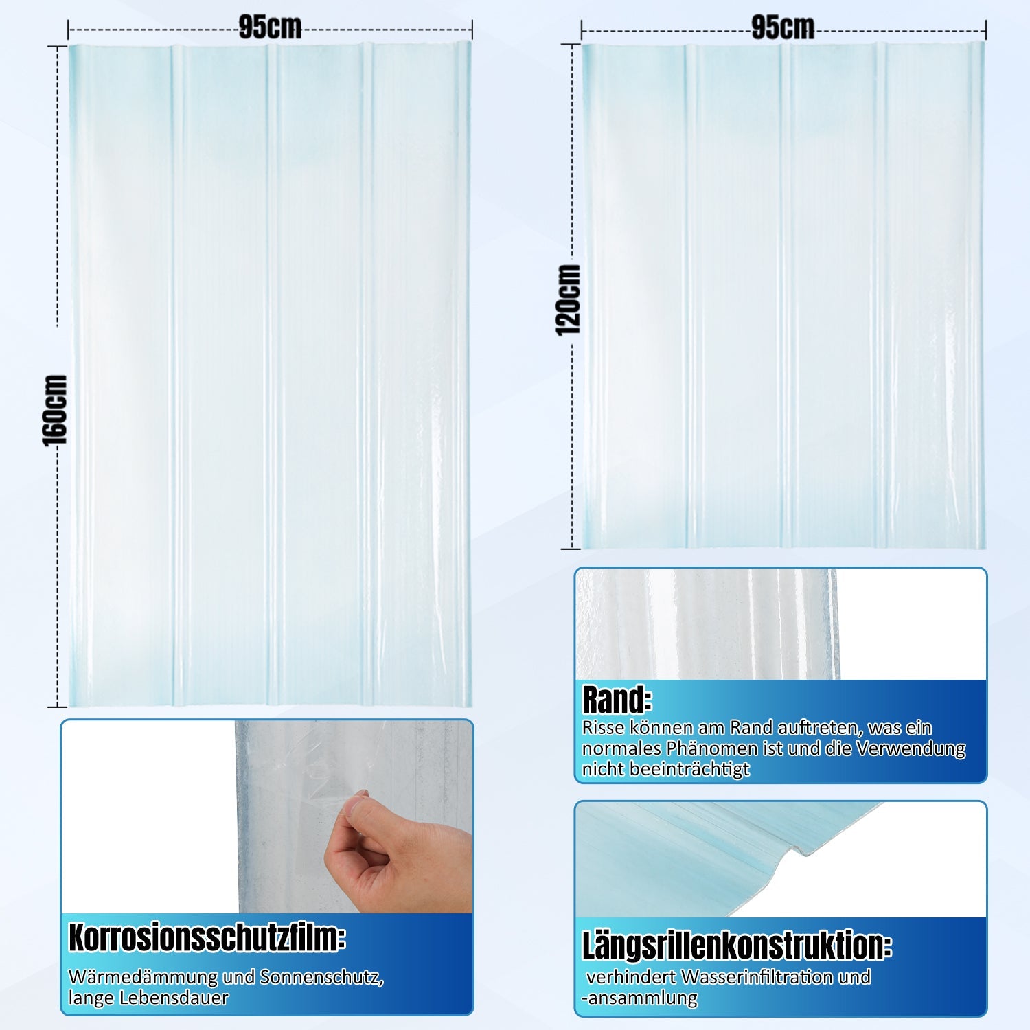 Cosmo Go FRP-Trapezblech Wellplatten 2mm für Dachplatten 3-10 Stück