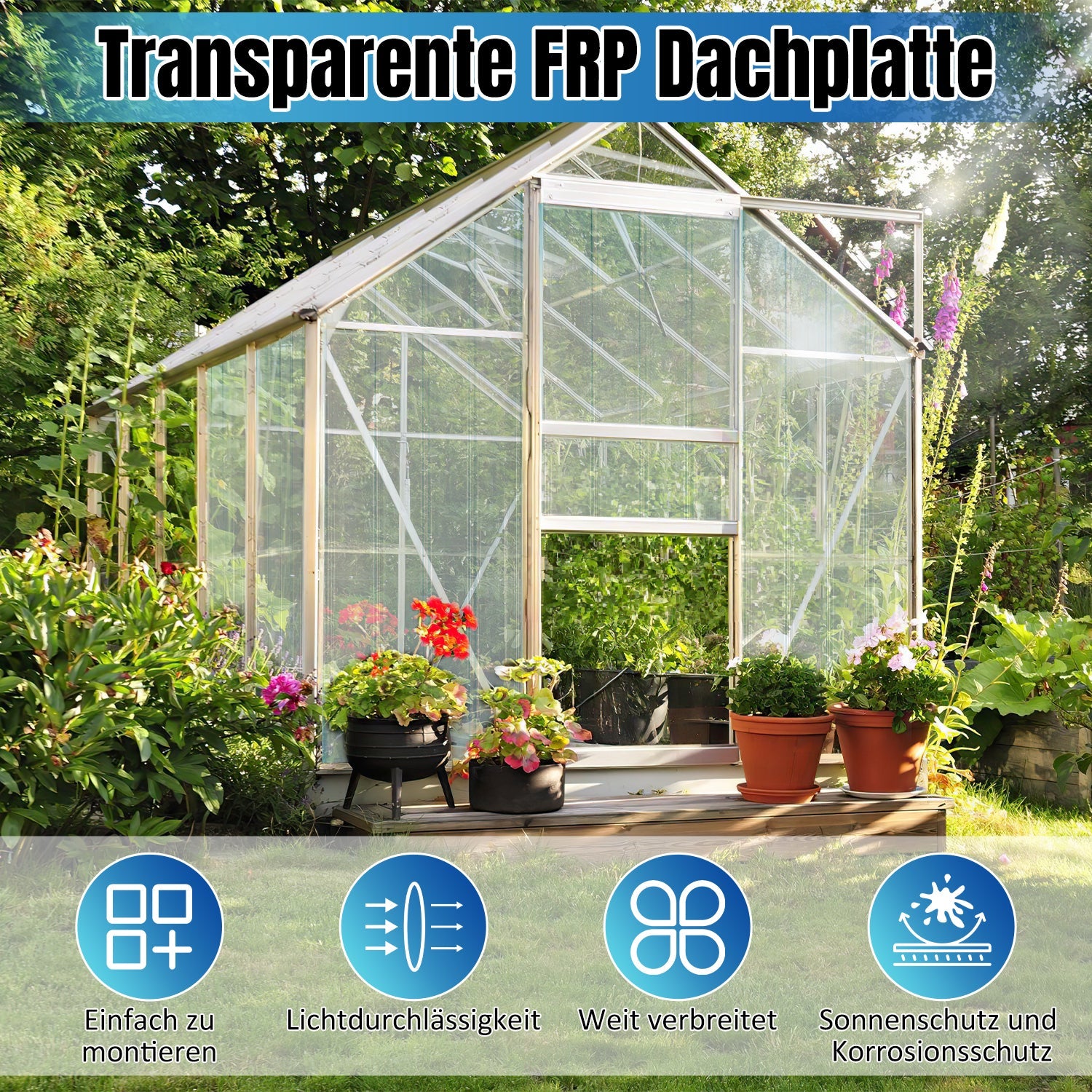 Cosmo Go FRP-Trapezblech Wellplatten 2mm für Dachplatten 3-10 Stück