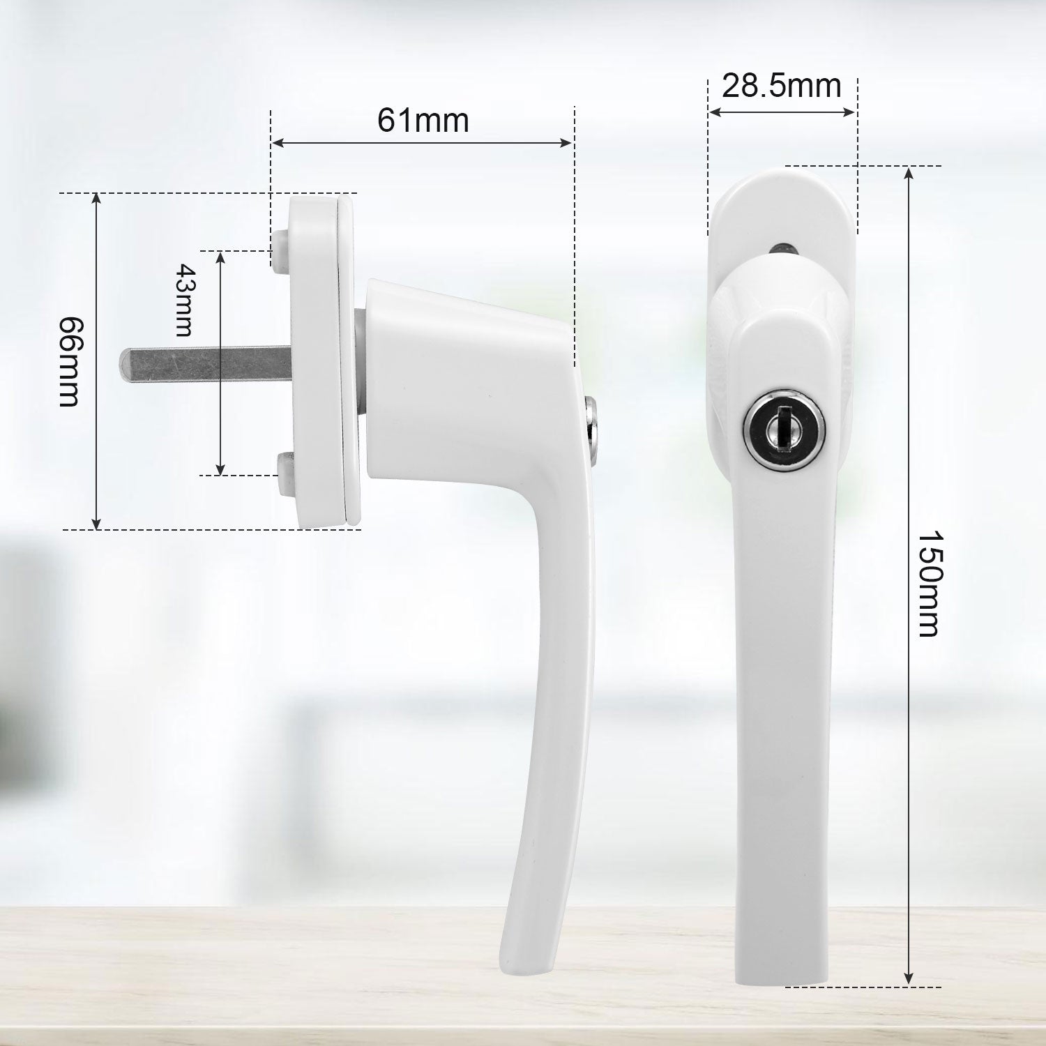 Cosmo Go Fenstergriff Abschließbar Aluminium mit Key