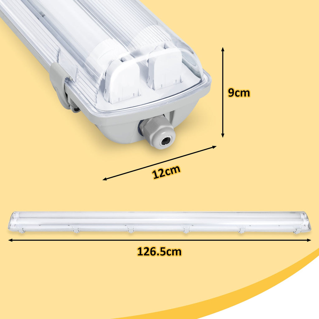 Cosmo Go LED Feuchtraumleuchte 2x 18W 120 cm T8 Neutralweiß/Kaltweiß