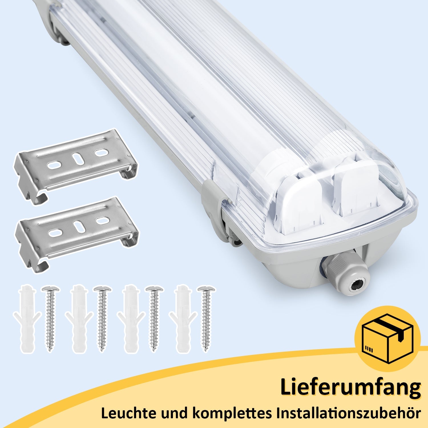 Cosmo Go LED Feuchtraumleuchte 2x 18W 120 cm T8 Neutralweiß/Kaltweiß