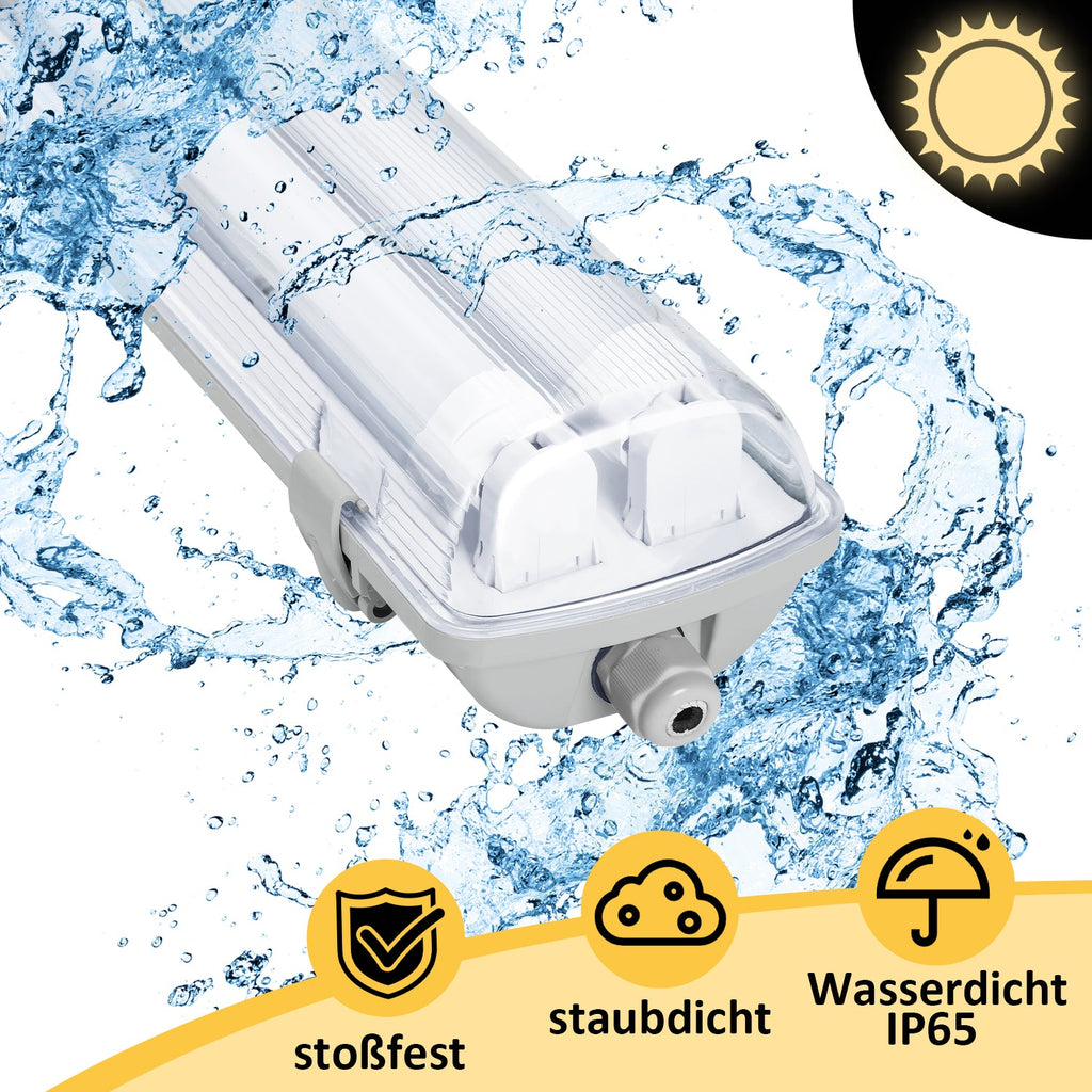 Cosmo Go LED Feuchtraumleuchte 2x 18W 120 cm T8 Neutralweiß/Kaltweiß