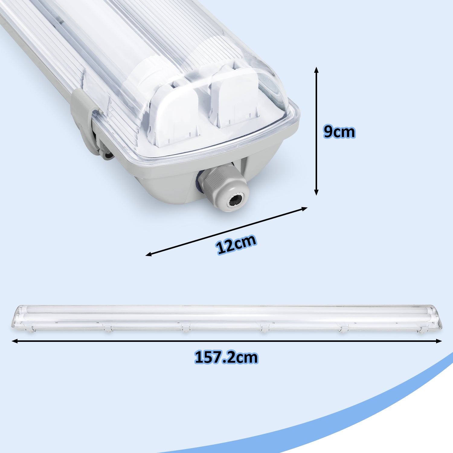Cosmo Go LED Feuchtraumleuchte 2x 24W 150 cm T8 Kaltweiß/Neutralweiß