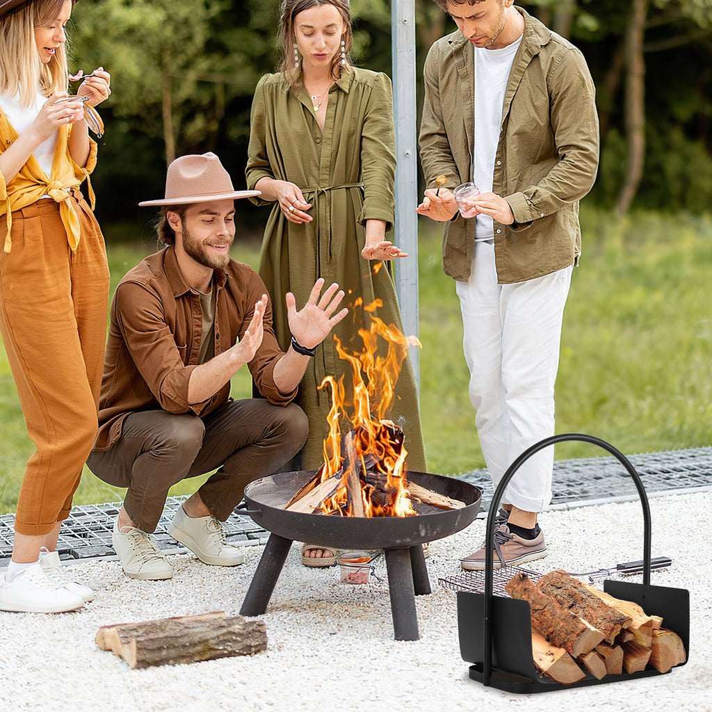 Cosmo Go Feuerholzablage Kaminholzkorb mit Griff Tragbarer