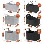 Cosmo Go Filzkorb Brennholztasche mit Holzgriffen 80L