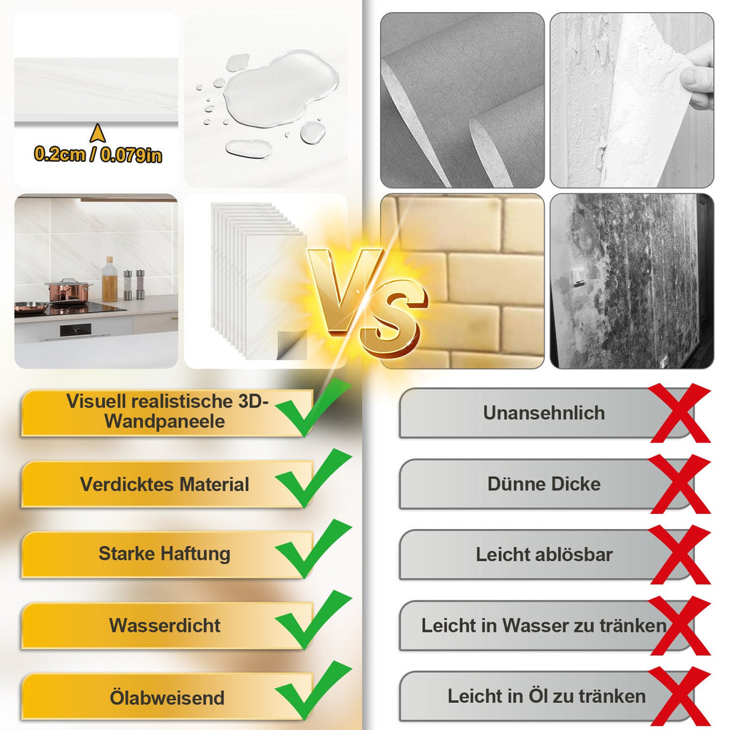 Cosmo Go Selbstklebende Wandpaneele Fliesenaufkleber 60x30cm 10x