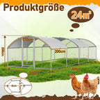 Cosmo Go Hühnerstall Freilaufgehege Kuppeldach Verzinktem Stahl 3x8x2m