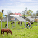 Cosmo Go Hühnerstall Freilaufgehege Kuppeldach Verzinktem Stahl 3x8x2m