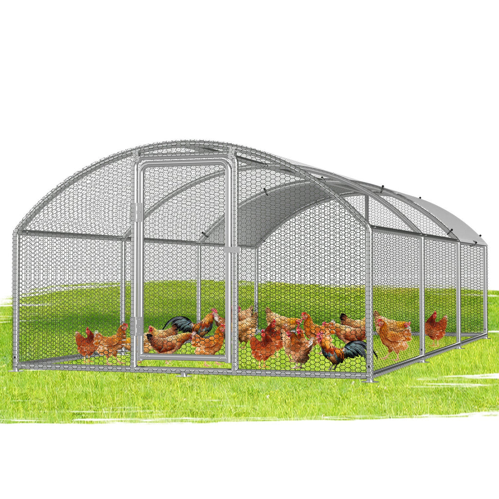 Cosmo Go Hühnerstall Freilaufgehege Kuppeldach Verzinktem Stahl 3x6x2m