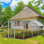 Cosmo Go Hühnerstall Freilaufgehege Kuppeldach Verzinktem Stahl 3x6x2m