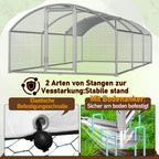 Cosmo Go Hühnerstall Freilaufgehege Kuppeldach Verzinktem Stahl 3x6x2m